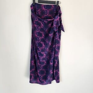 Rena Rowan Asymmetrical Silk Skirt in Vibrant Pink and Purple